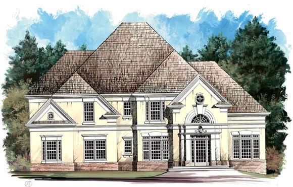 European House Plan 98204 with 4 Beds, 3 Baths, 2 Car Garage Elevation