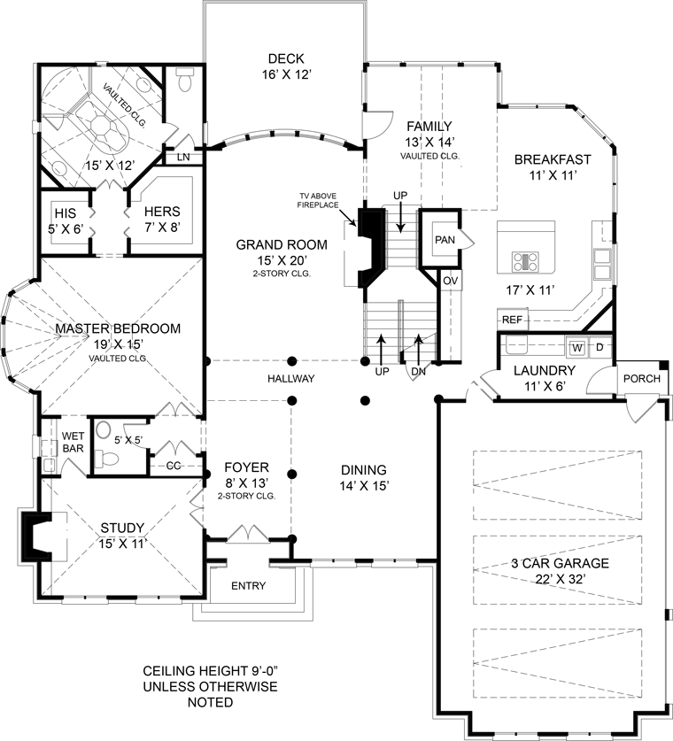 European, Greek Revival, Victorian House Plan 98226 with 4 Beds, 4 Baths, 3 Car Garage Level One