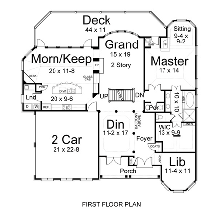 European, Greek Revival, Victorian House Plan 98249 with 5 Beds, 4 Baths, 2 Car Garage First Level Plan