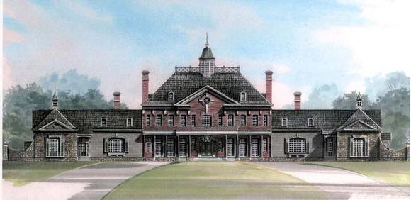 Colonial, Greek Revival House Plan 98256 with 5 Beds, 7 Baths, 5 Car Garage Elevation