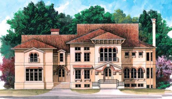 European, Greek Revival House Plan 98258 with 4 Beds, 5 Baths, 3 Car Garage Elevation