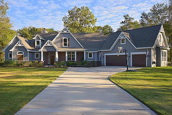 Country, Craftsman, Traditional, Tudor House Plan 98267 with 3 Beds, 4 Baths, 3 Car Garage Elevation