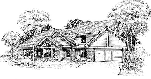 Traditional House Plan 98306 with 3 Beds, 3 Baths, 2 Car Garage Elevation