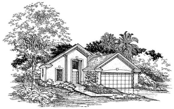 Traditional House Plan 98318 with 2 Beds, 2 Baths, 2 Car Garage Elevation