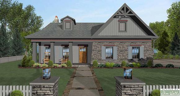 Cottage, Craftsman, Ranch House Plan 98400 with 4 Beds, 2 Baths, 2 Car Garage Elevation