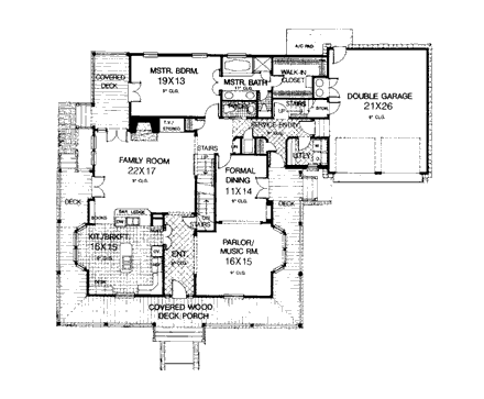 Bungalow, Farmhouse, Victorian House Plan 98581 with 4 Beds, 4 Baths, 2 Car Garage First Level Plan