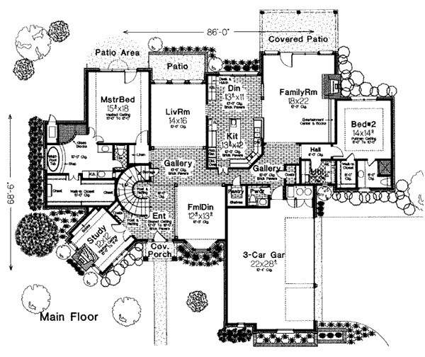 House Plan 98585 - Tudor Style with 3923 Sq Ft, 4 Bed, 3 Bath, 1