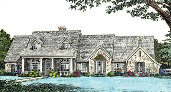 Bungalow, Country, One-Story House Plan 98589 with 3 Beds, 3 Baths, 3 Car Garage Elevation