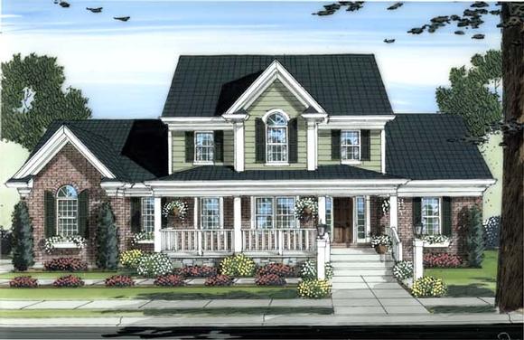 Country House Plan 98604 with 4 Beds, 3 Baths, 3 Car Garage Elevation