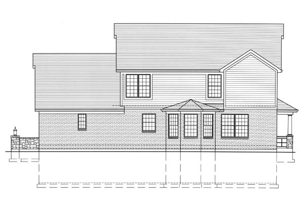Country, Craftsman House Plan 98605 with 4 Beds, 3 Baths, 3 Car Garage Rear Elevation