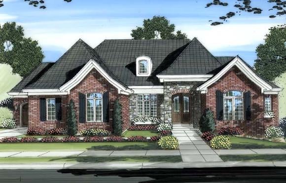 Traditional House Plan 98607 with 3 Beds, 3 Baths, 3 Car Garage Elevation