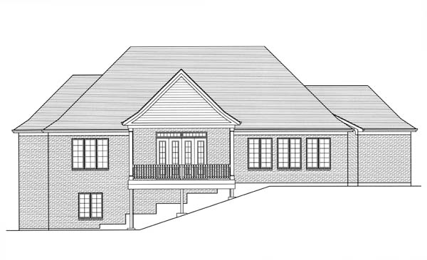Traditional House Plan 98607 with 3 Beds, 3 Baths, 3 Car Garage Rear Elevation