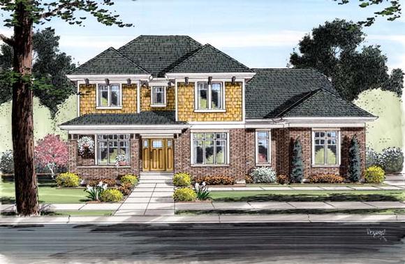 Craftsman House Plan 98651 with 4 Beds, 3 Baths, 2 Car Garage Elevation