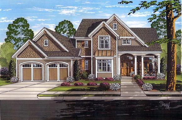 Traditional House Plan 98661 with 4 Beds, 3 Baths, 2 Car Garage Elevation