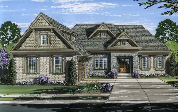 Craftsman, Traditional House Plan 98668 with 3 Beds, 2 Baths, 2 Car Garage Elevation