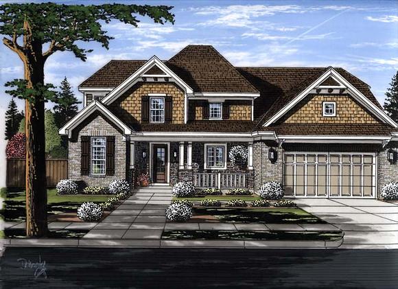 Cottage, Country, Craftsman, Southern, Traditional House Plan 98680 with 4 Beds, 3 Baths, 2 Car Garage Elevation
