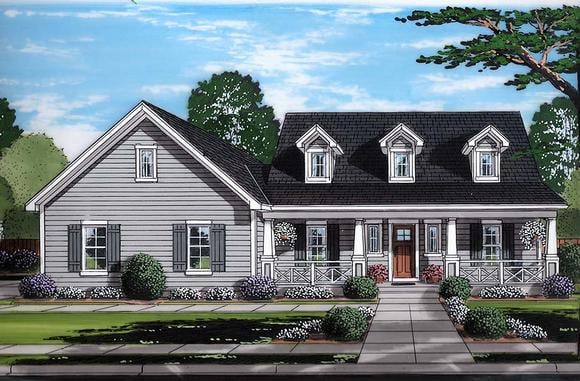 Cape Cod, Country, Southern House Plan 98691 with 3 Beds, 3 Baths, 2 Car Garage Elevation