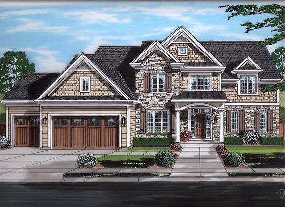 Country, Craftsman, Traditional House Plan 98692 with 4 Beds, 4 Baths, 3 Car Garage Elevation