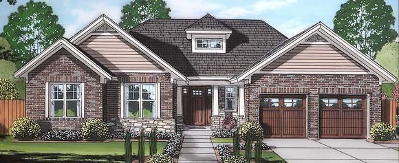 Cottage, Craftsman, Ranch, Traditional House Plan 98693 with 3 Beds, 2 Baths, 2 Car Garage Elevation