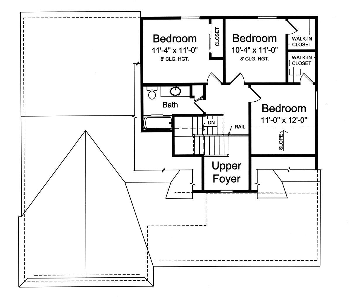 Bungalow, Cape Cod, Cottage House Plan 98698 with 4 Beds, 3 Baths, 2 Car Garage Level Two