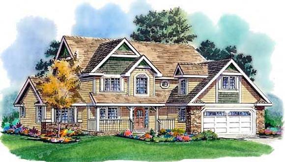Country, Craftsman, Farmhouse House Plan 98850 with 5 Beds, 3 Baths, 2 Car Garage Elevation