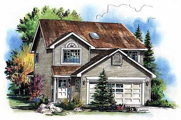 Traditional House Plan 98866 with 3 Beds, 3 Baths, 2 Car Garage Elevation