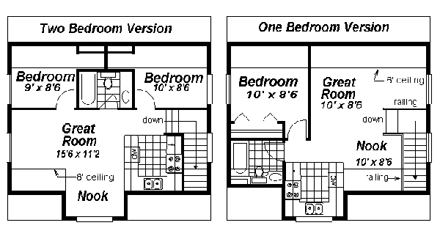 Cape Cod 2 Car Garage Apartment Plan 98892 with 2 Beds, 1 Baths Second Level Plan