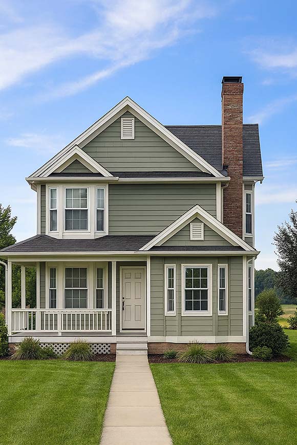 Bungalow, Country, Narrow Lot, Southern House Plan 99012 with 3 Beds, 3 Baths, 1 Car Garage Elevation