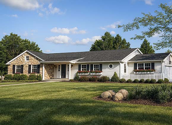 Bungalow, One-Story, Ranch House Plan 99030 with 3 Beds, 2 Baths Elevation