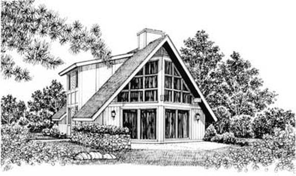 Contemporary House Plan 99032 with 3 Beds, 2 Baths Elevation