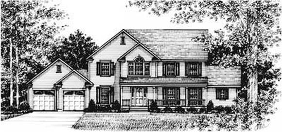 Country, Farmhouse House Plan 99059 with 4 Beds, 4 Baths, 2 Car Garage Elevation