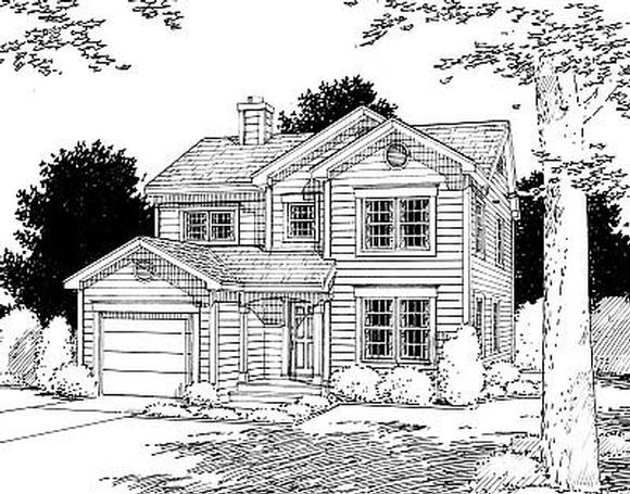 Country House Plan 99094 with 3 Beds, 3 Baths, 1 Car Garage Elevation