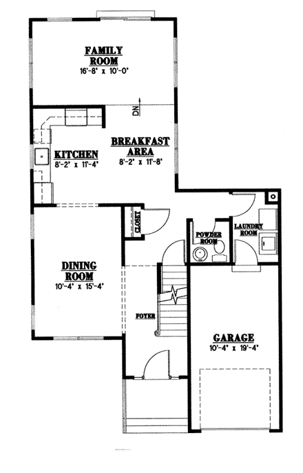 Country, European House Plan 99095 with 3 Beds, 3 Baths, 1 Car Garage First Level Plan