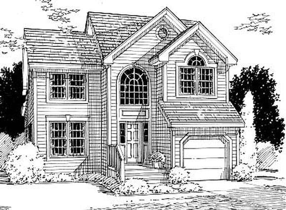 Country, European House Plan 99095 with 3 Beds, 3 Baths, 1 Car Garage Elevation