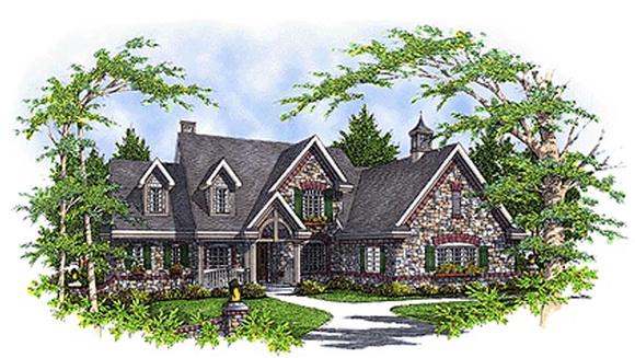 Tudor House Plan 99149 with 4 Beds, 3 Baths, 3 Car Garage Elevation
