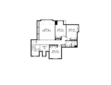 European, Tudor House Plan 99177 with 4 Beds, 3 Baths, 2 Car Garage Second Level Plan