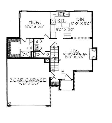 Country House Plan 99186 with 3 Beds, 3 Baths, 2 Car Garage First Level Plan