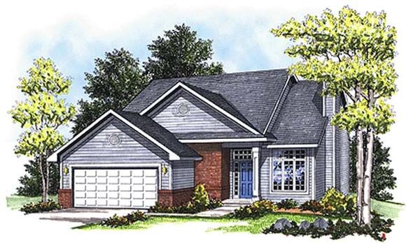 Country House Plan 99187 with 4 Beds, 3 Baths, 2 Car Garage Elevation