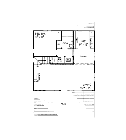 Cottage, Tudor House Plan 99238 with 3 Beds, 2 Baths First Level Plan