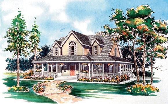 Country, Farmhouse House Plan 99285 with 3 Beds, 3 Baths Elevation