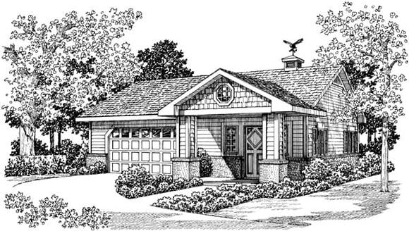 2 Car Garage Plan 99298 Elevation