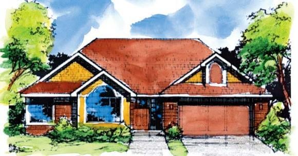 Bungalow House Plan 99338 with 2 Beds, 2 Baths, 2 Car Garage Elevation