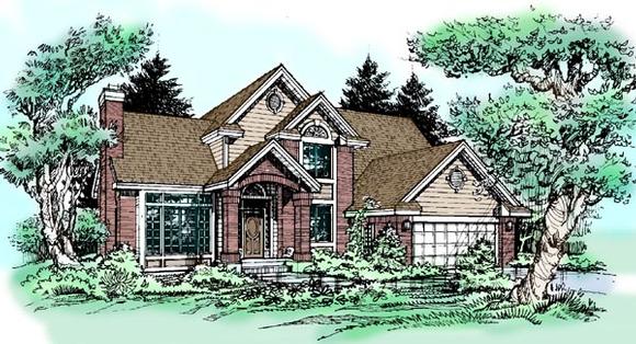 Traditional House Plan 99346 with 3 Beds, 3 Baths, 2 Car Garage Elevation