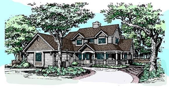 Country House Plan 99348 with 4 Beds, 3 Baths Elevation