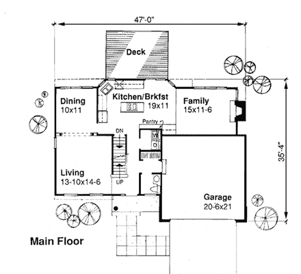 Country House Plan 99351 with 4 Beds, 3 Baths First Level Plan