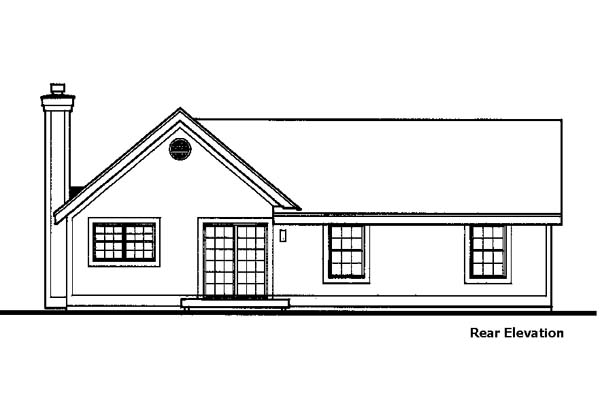 Country House Plan 99365 with 3 Beds, 3 Baths, 2 Car Garage Rear Elevation