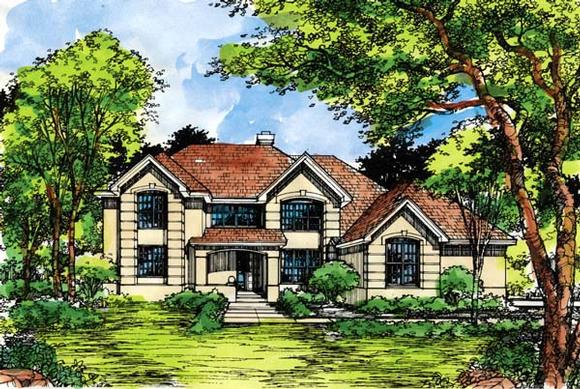 Traditional House Plan 99385 with 4 Beds, 4 Baths, 3 Car Garage Elevation