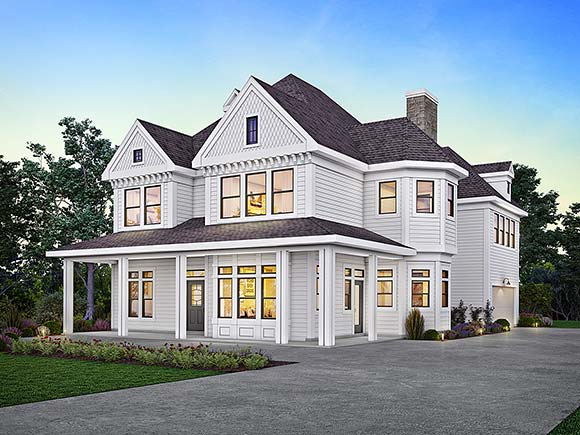 Victorian House Plan 99392 with 4 Beds, 5 Baths, 2 Car Garage Elevation