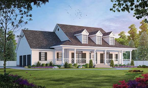 Cape Cod, Country House Plan 99425 with 4 Beds, 4 Baths, 3 Car Garage Elevation