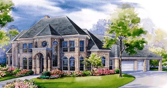 European, Victorian House Plan 99439 with 4 Beds, 4 Baths, 3 Car Garage Elevation